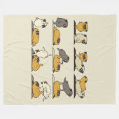Bulldog-Yoga-Posen | Hunde Yoga Liebhaber Fleecedecke (Vorderseite (Horizontal))