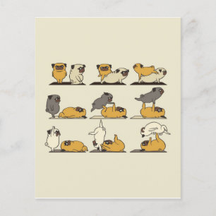 Bulldog-Yoga-Posen Hunde Yoga Liebhaber Flyer