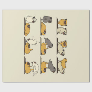 Bulldog-Yoga-Posen   Hunde Yoga Liebhaber Geschenkpapier