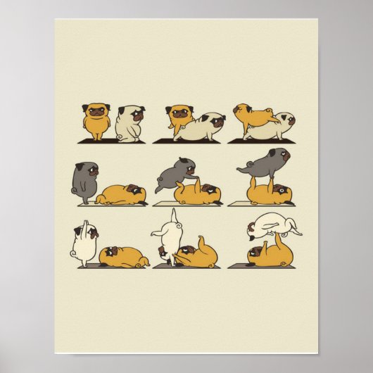 Bulldog-Yoga-Posen | Hunde Yoga Liebhaber Poster (Vorne)