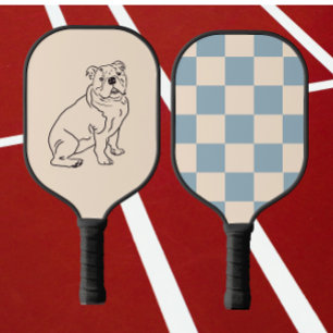 Bulldog, zeichnend Hund Pickleball Schläger