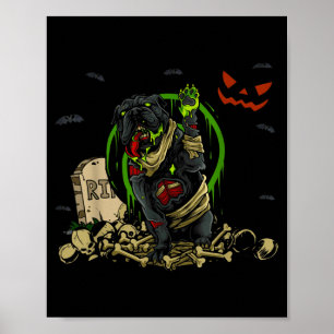 Bulldog-Zombie-Hund Lustiger Zombie-Hund Halloween Poster