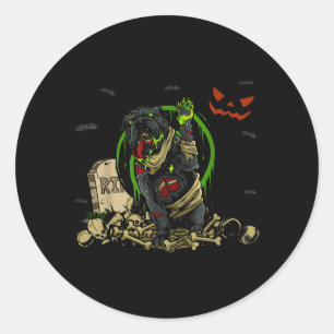 Bulldog-Zombie-Hund Lustiger Zombie-Hund Halloween Runder Aufkleber