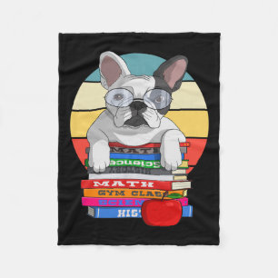 Bulldog zurück zum Buchwurm Fleecedecke