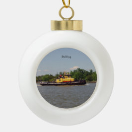 Bulldogball oder Schneeflocke Keramik Kugel-Ornament