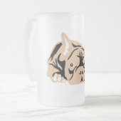 Bulldogbraun Mattglas Bierglas (Vorderseite Links)