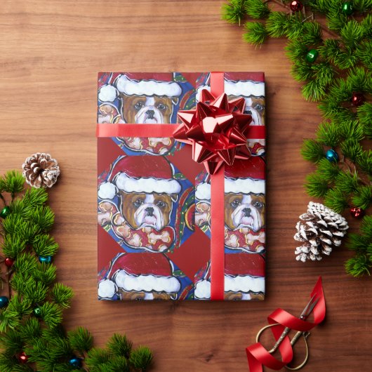 Bulldoge Geschenkpapier (Feiertagsgeschenk)