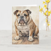 Bulldoge Karte (Gelbe Blume)