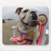 Bulldogge am Strand Mousepad (Vorne)