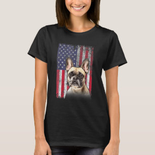 Bulldogge American USA Flag 4. Juli Fourt T-Shirt