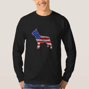 Bulldogge, amerikanische Flagge Patriotischer Bull T-Shirt