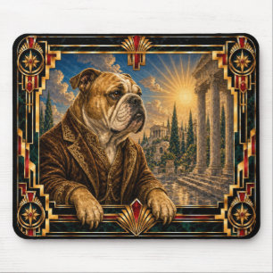 Bulldogge, Art Deco Hund Mousepad