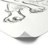 Bulldogge Art Printmedien | Schnellskizze Poster (Ecke)