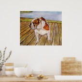 Bulldogge auf der Promenade Poster (Küche)