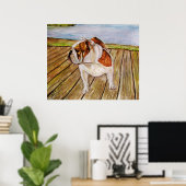 Bulldogge auf der Promenade Poster (Heimbüro)
