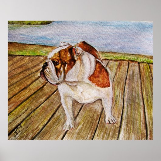 Bulldogge auf der Promenade Poster (Vorne)
