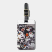 Bulldogge auf Motorrad Gepäckanhänger (Vorderseite vertikal)