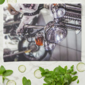 Bulldogge auf Motorrad Handtuch (Gefaltet)