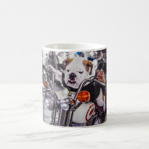 Bulldogge auf Motorrad Kaffeetasse