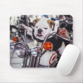 Bulldogge auf Motorrad Mousepad (Mit Mouse)