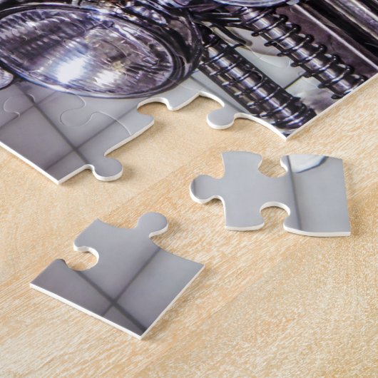 Bulldogge auf Motorrad Puzzle (Seite)