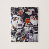 Bulldogge auf Motorrad Puzzle (Vertikal)