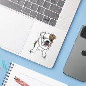 Bulldogge Aufkleber (Laptop mit iPhone)