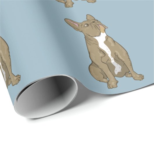 Bulldogge, braun und weiß geschenkpapier (Rolleneckpunkt)