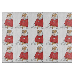 Bulldogge Chillin im Cartoon Schneidebrett