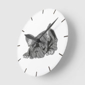Bulldogge der Linien Runde Wanduhr (Winkel)