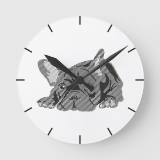Bulldogge der Linien Runde Wanduhr