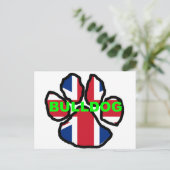 Bulldogge-Flagge Postkarte (Stehend Vorderseite)