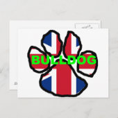 Bulldogge-Flagge Postkarte (Vorne/Hinten)