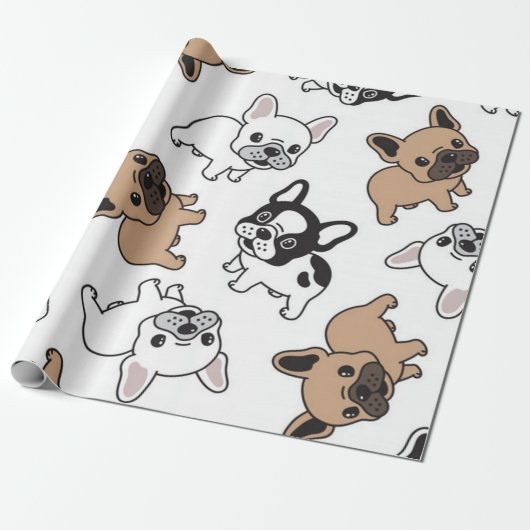 Bulldogge, französisches Zubehör Geschenkpapier (Ungerollt)