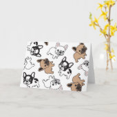 Bulldogge, französisches Zubehör Karte (Gelbe Blume)