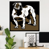 Bulldogge für viktorianische Holzfäller Poster (Heimbüro)