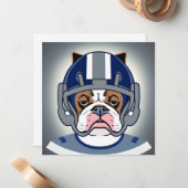 Bulldogge Fußball Mitteilungskarte (Vorderseite/Rückseite Beispiel)