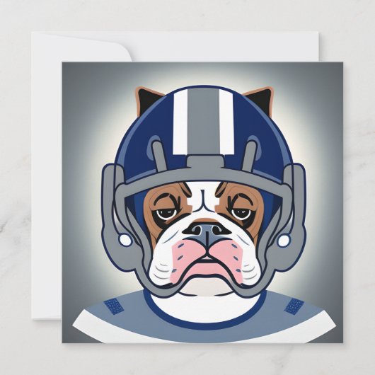 Bulldogge Fußball Mitteilungskarte (Vorderseite)