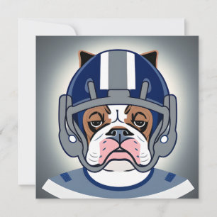 Bulldogge Fußball Mitteilungskarte