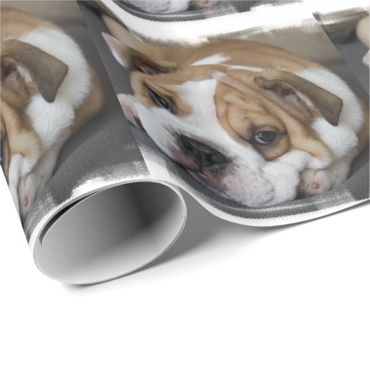 Bulldogge Geschenkpapier (Rolleneckpunkt)