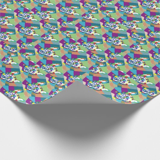 Bulldogge Geschenkpapier (Ecke)