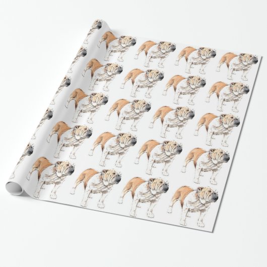 Bulldogge Geschenkpapier (Ungerollt)