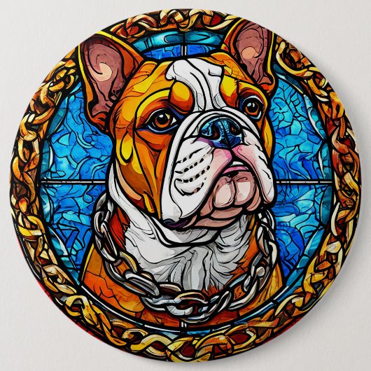 Bulldogge Hund Geschenk für Tierliebhaber Button (Vorderseite)