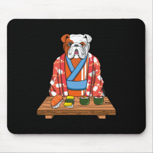 Bulldogge Hund Kimono Kawaii Japanischer Foodie Su Mousepad