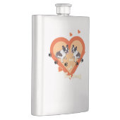 Bulldogge, Hund, Leckerei und Pfote Flachmann (Rechts)