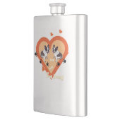 Bulldogge, Hund, Leckerei und Pfote Flachmann (Links)