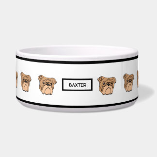 Bulldogge Hundeschale - braun Napf