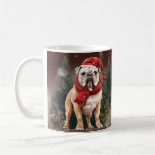 Bulldogge im Schnee Weihnachten Kaffeetasse