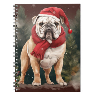 Bulldogge im Schnee Weihnachten Notizblock