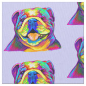 Bulldogge in den Farben Stoff (Nahaufnahme)